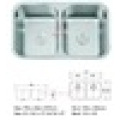 CUPC North America Hot Sale 31 pouces 32 pouces Undermount 50/50 Double bol 18 en acier inoxydable évier de cuisine avec grille en option